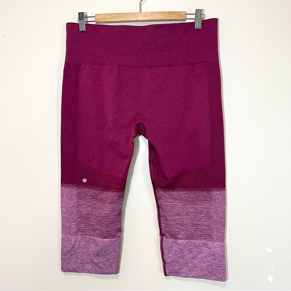 Lululemon Seamlessly Street Crop - Heathered Dashing Purple - Size 12 - Picture 8 of 13